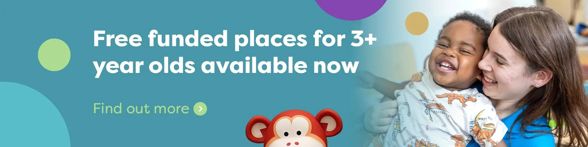 Free funded places for 3+ year olds available now
